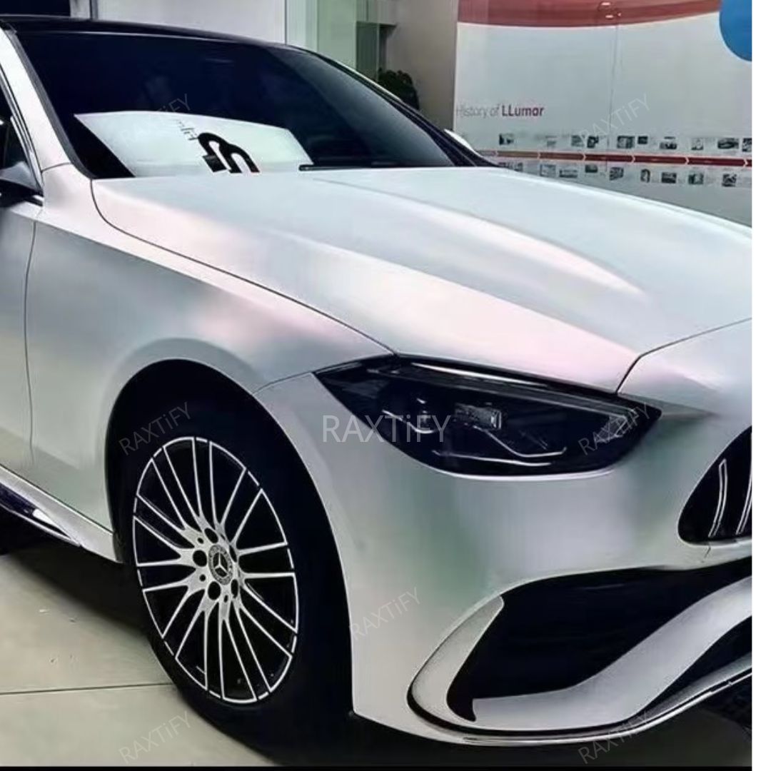 Matte Silk White Red Car Wrap detail