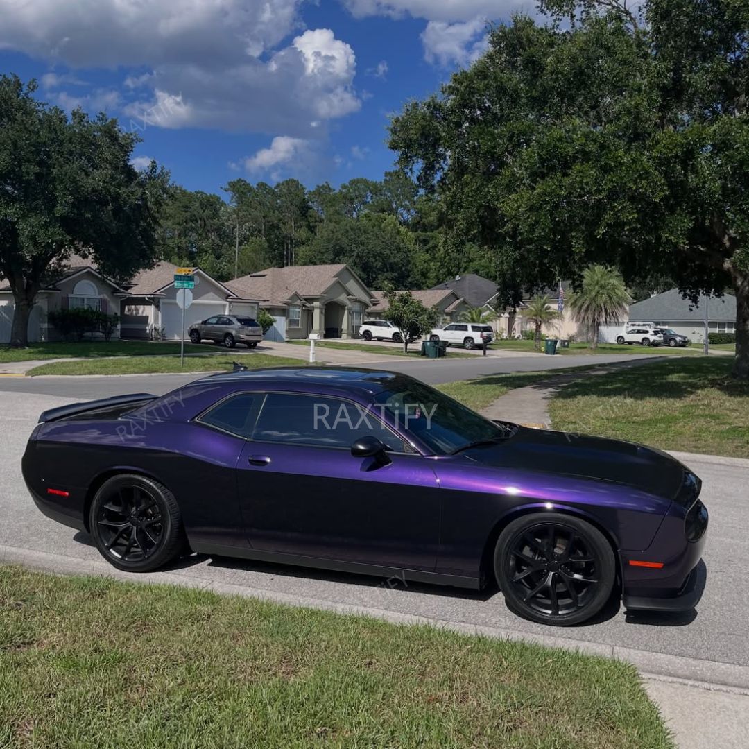 Challenger Gloss Metallic Midnight Purple II Car Wrap side look