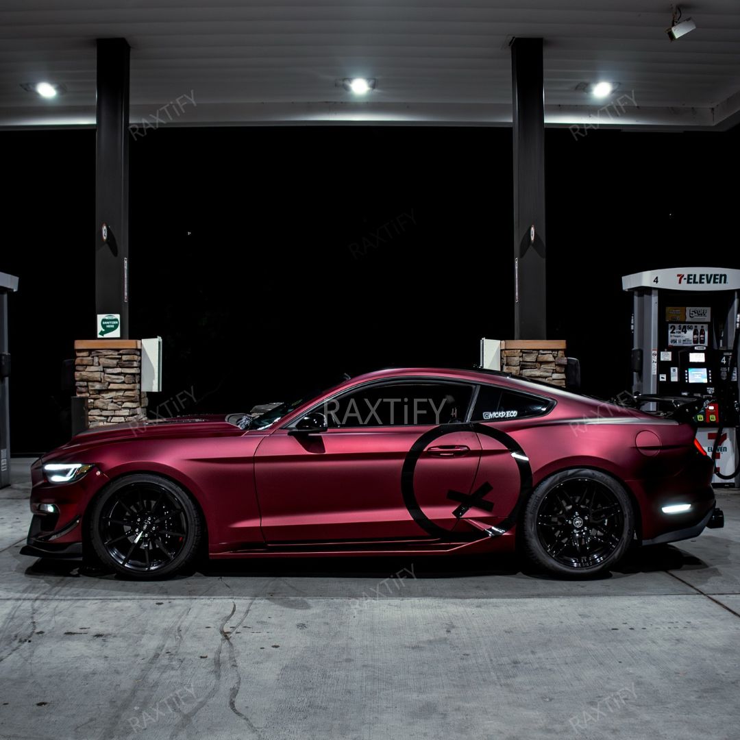 Satin Chrome Silk Oxide Red Vinyl Wrap