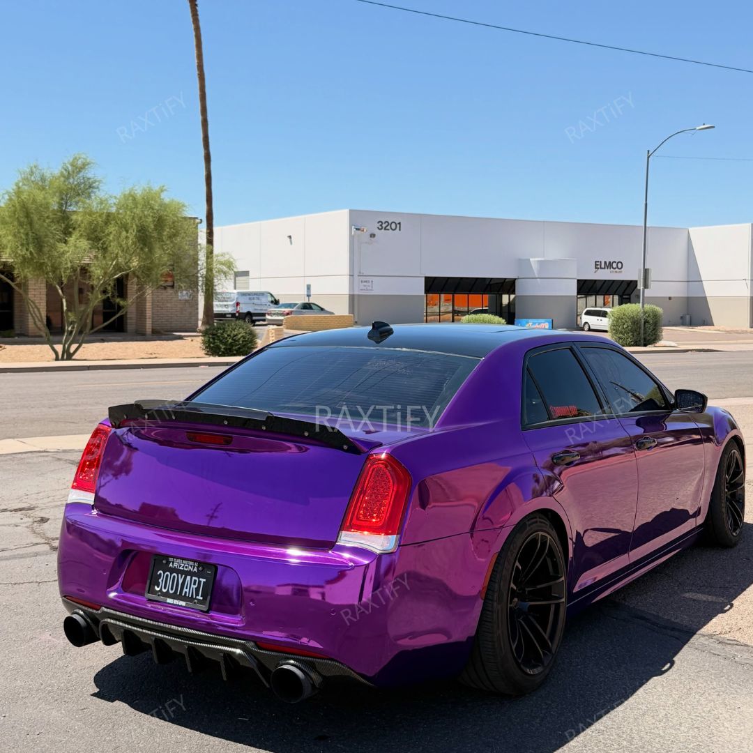 Chrysler300 Mirror Chrome Purple Vinyl Wrap