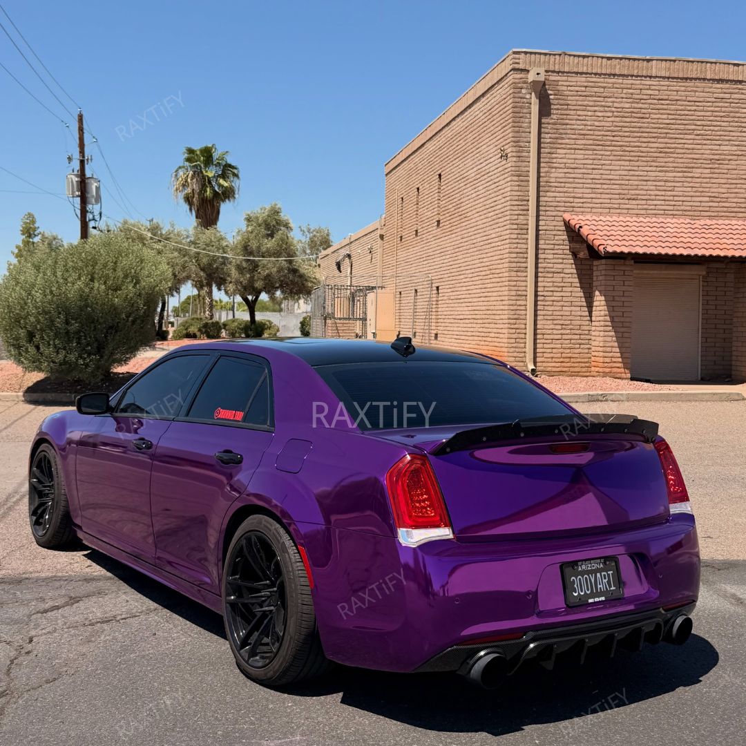 Chrysler300 Mirror Chrome Purple Vinyl Wrap back look