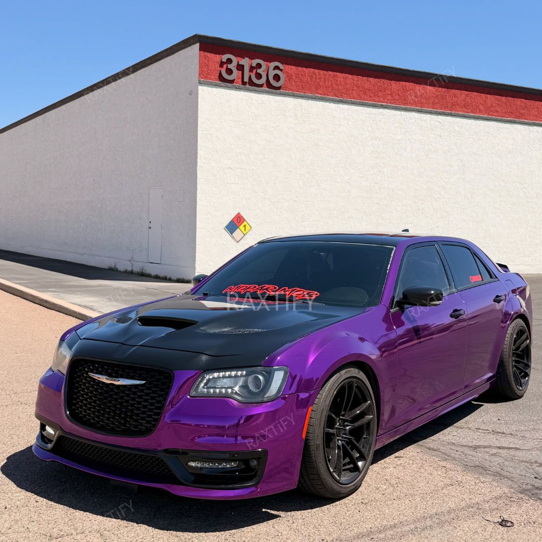 Chrysler300 Mirror Chrome Purple Vinyl Wrap