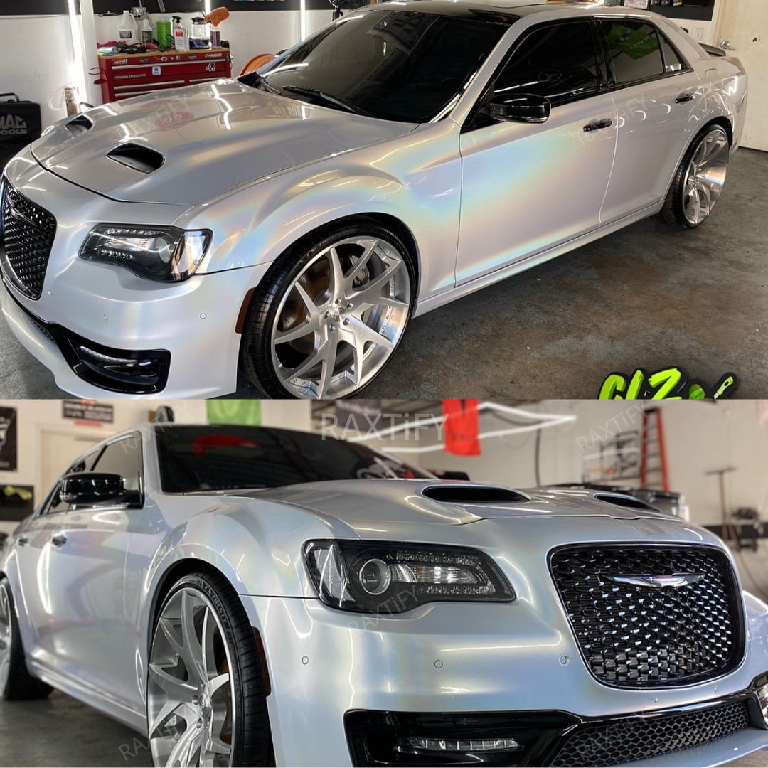 Laser Gloss White Vinyl Wrap on chrysler