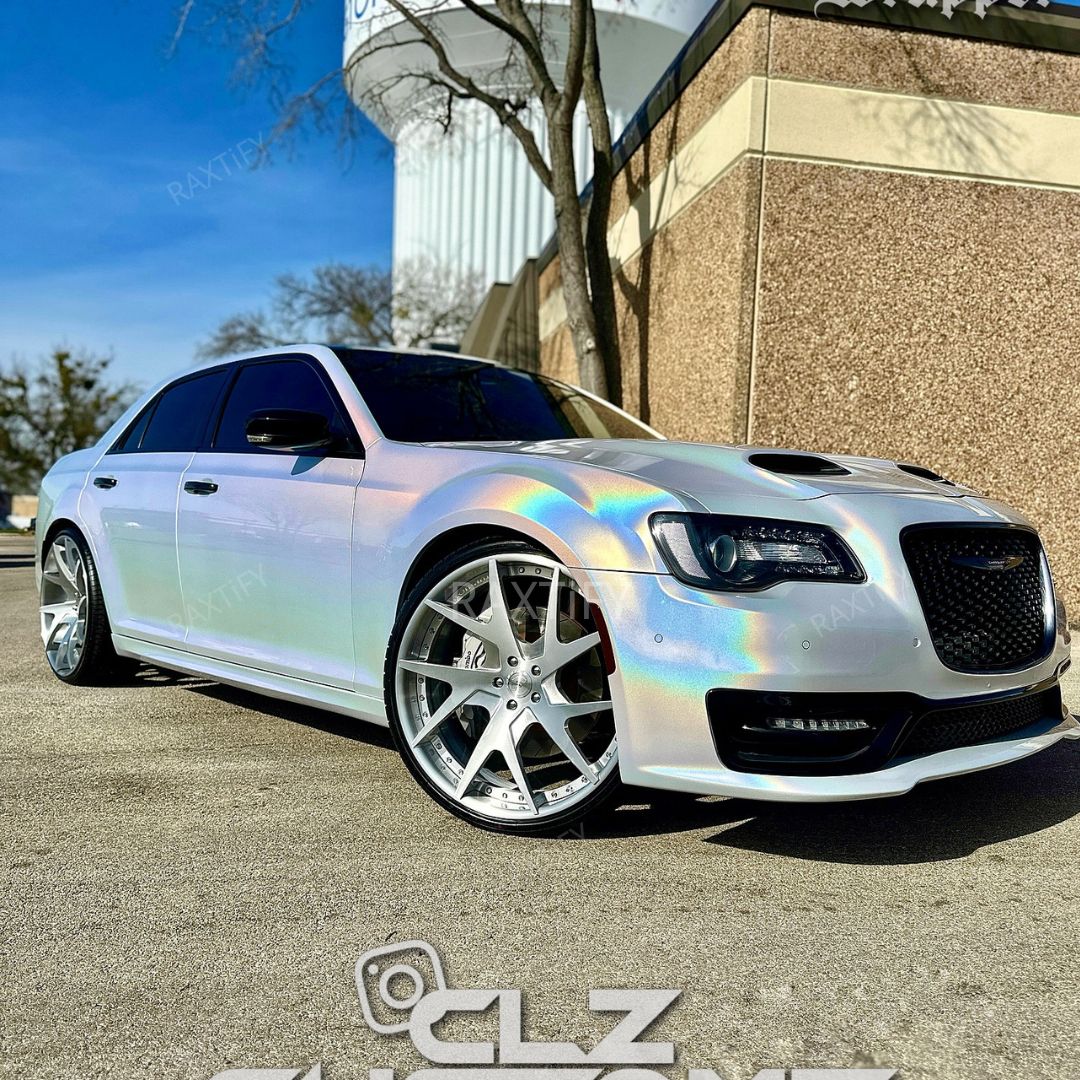 Laser Gloss White Vinyl Wrap chrysler full look