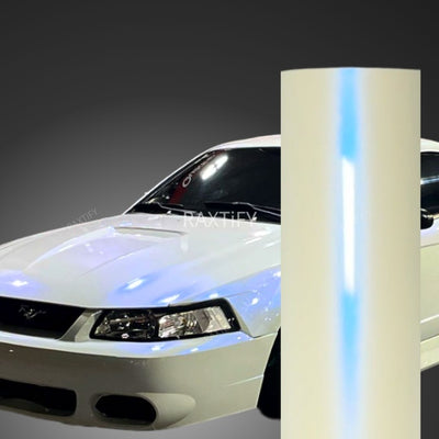 Color Shift Pearl White Blue Vinyl Wrap