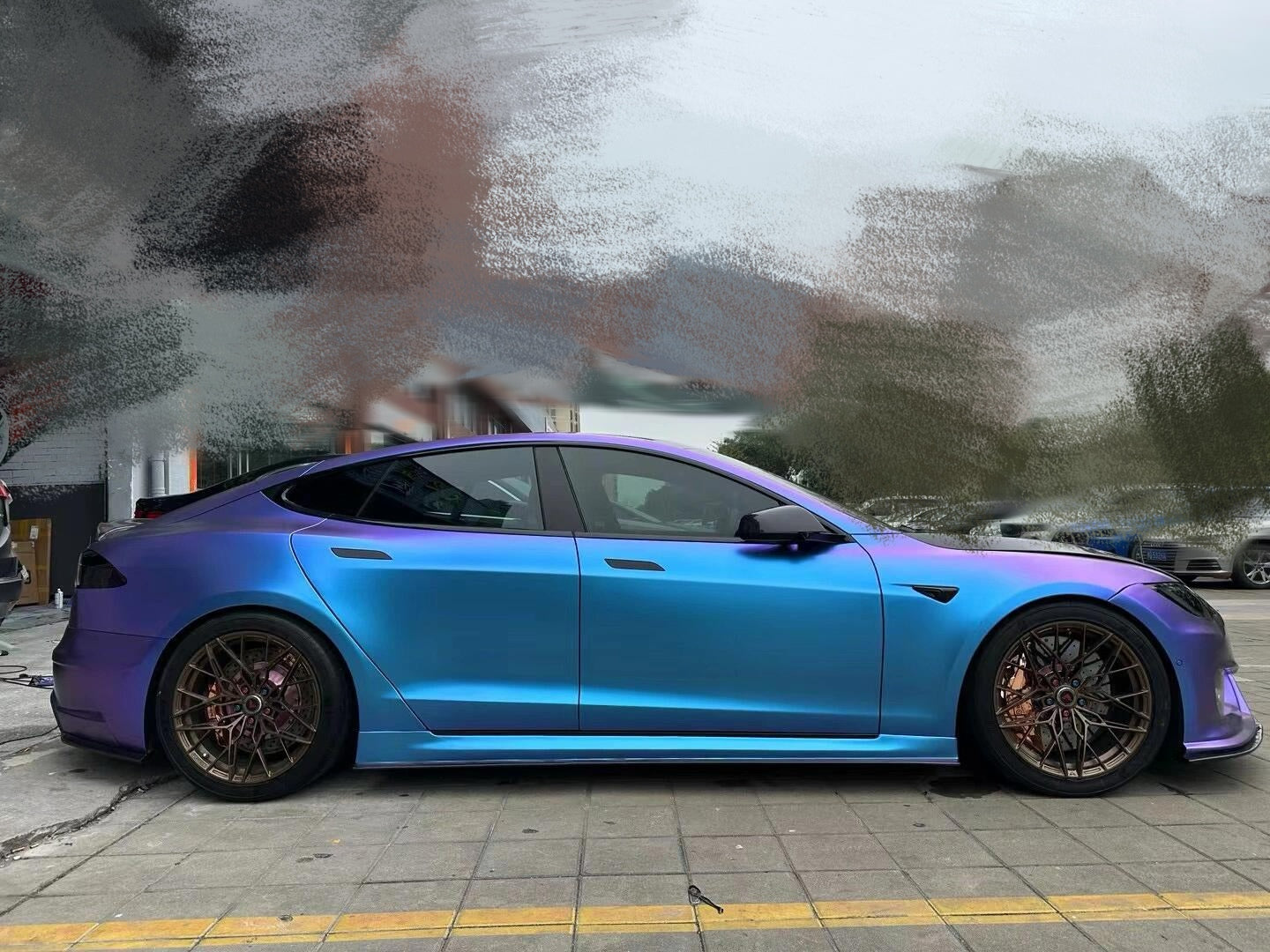 Color Shift Dazzling Aurora Blue Vinyl Wrap