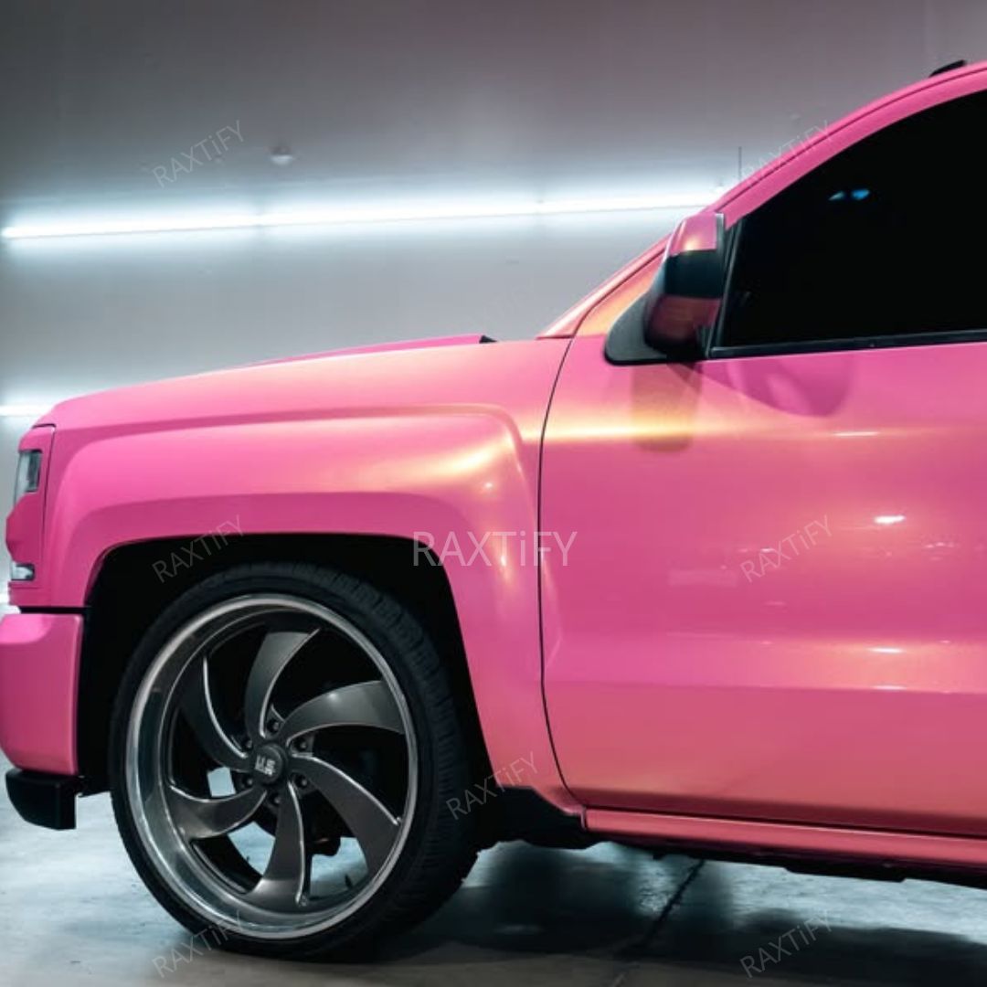 Color Shift Diamond Gold Pink Vinyl Wrap pick up door