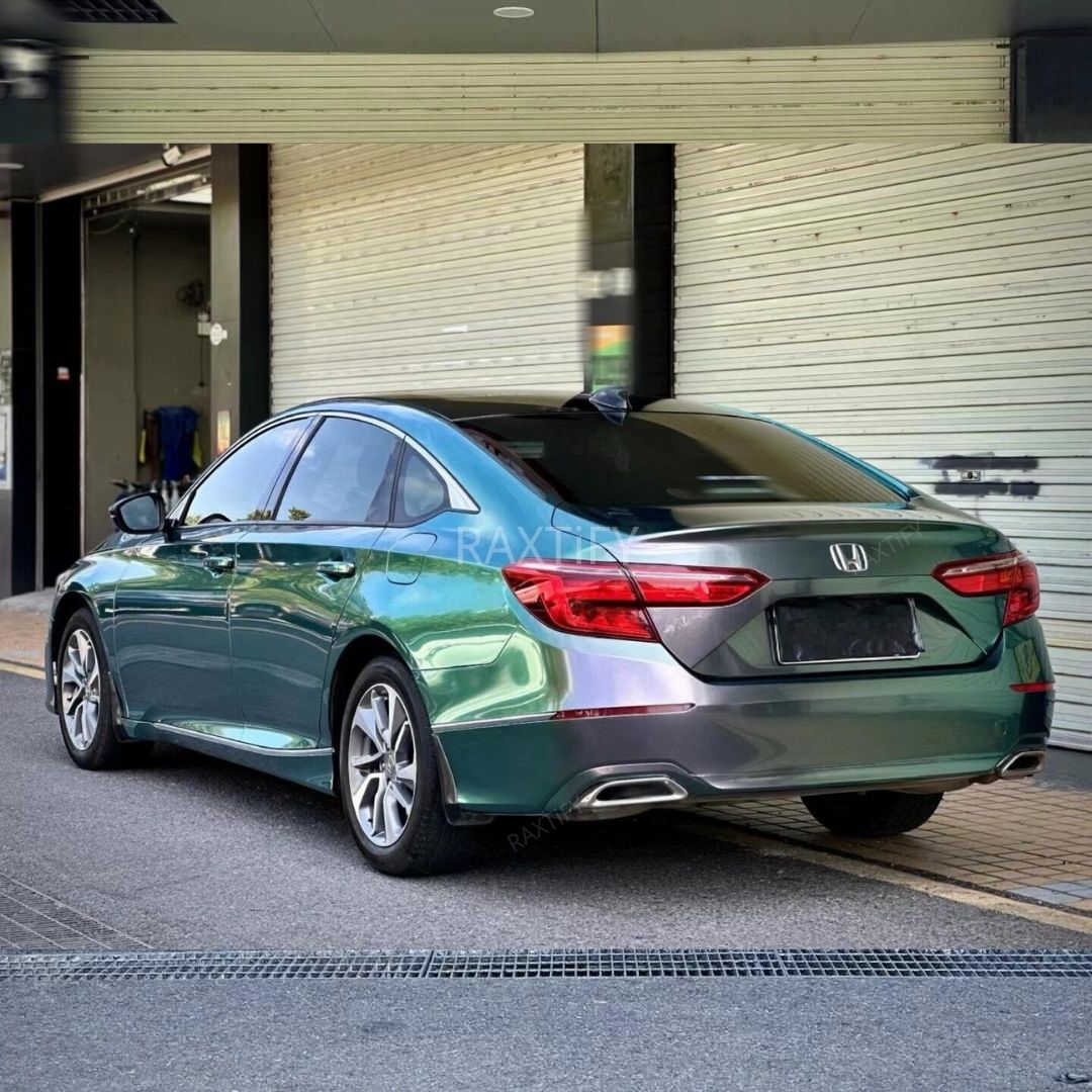 Color Shift Glitter Aurora Green Car Wrap