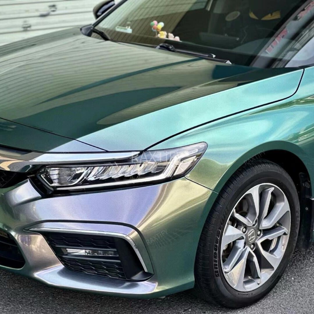 Color Shift Glitter Aurora Green Vinyl Wrap