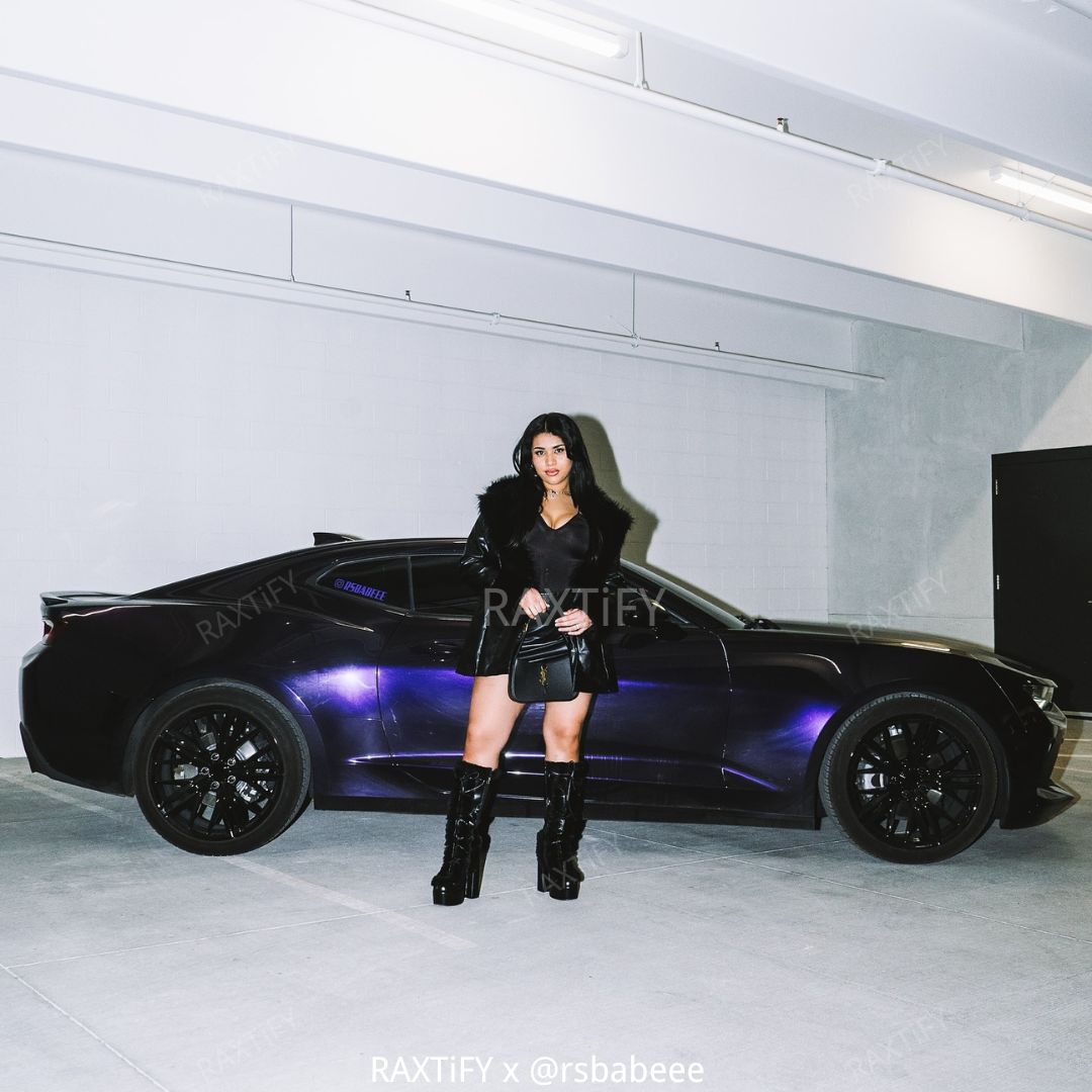 Color Shift Glitter Black Purple Vinyl Car Wrap