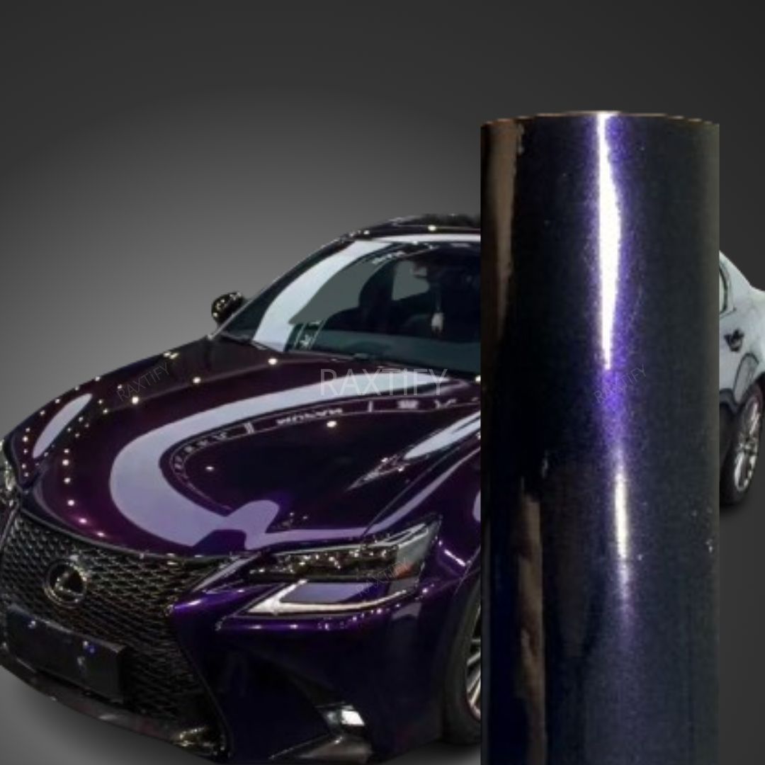 Color Shift Glitter Black Purple Vinyl Wrap