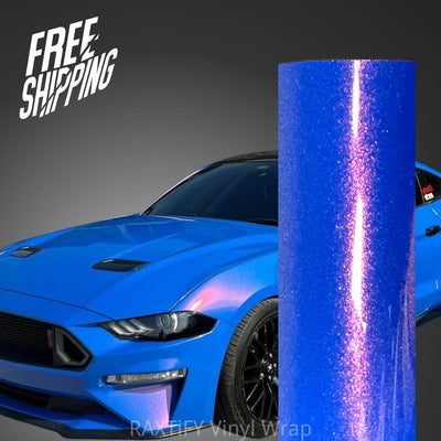 Color Shift Glitter Blue Red Vinyl Wrap