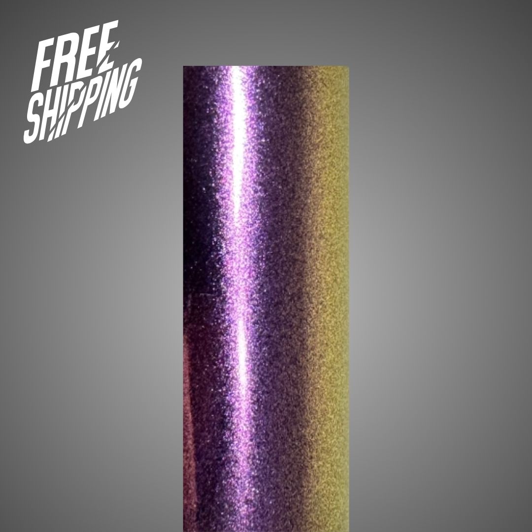 Color Shift Glitter Gray Purple Vinyl Wrap