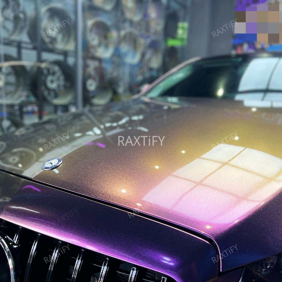 Color Shift Glitter Gray Purple Vinyl Wrap