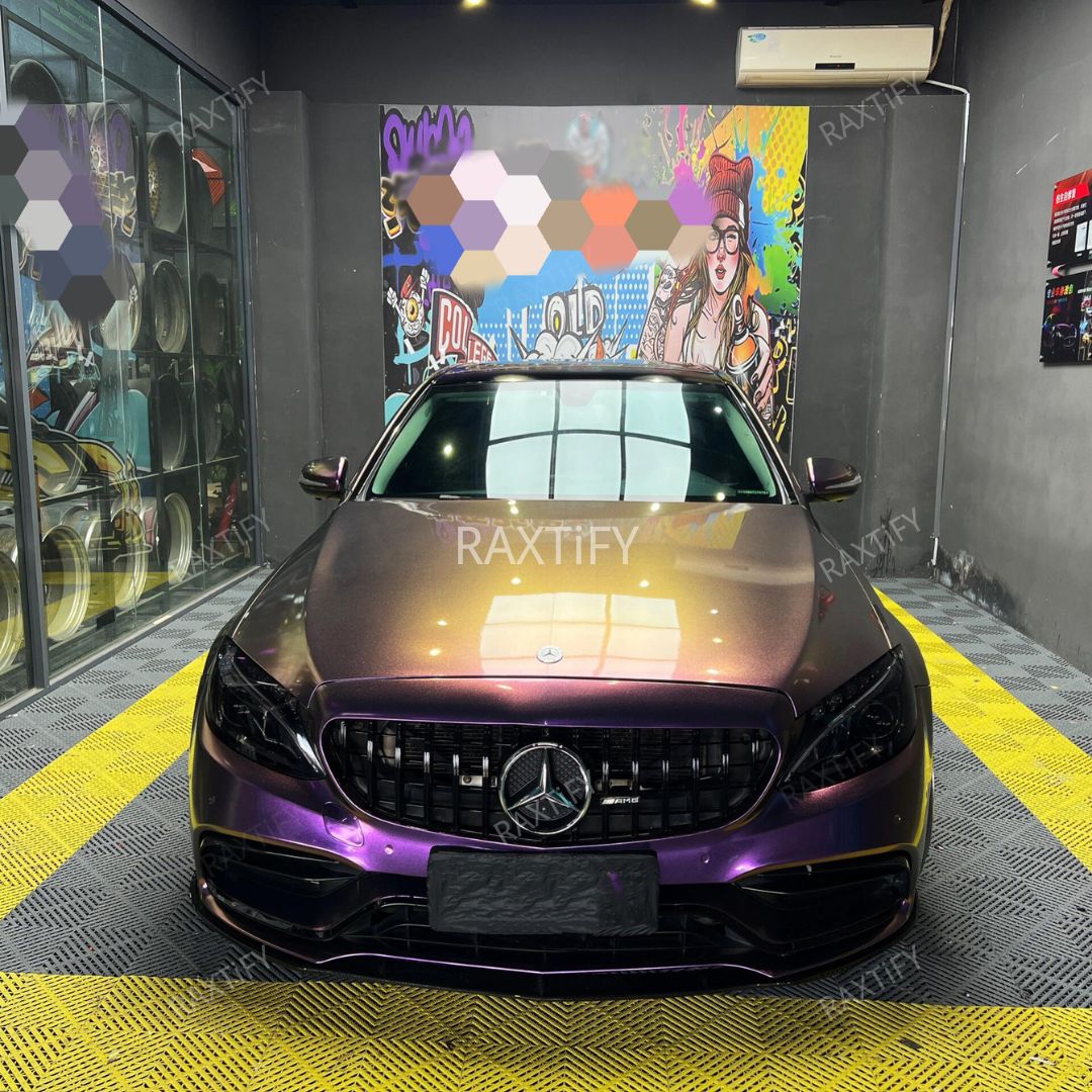 Color Shift Glitter Gray Purple Vinyl Wrap