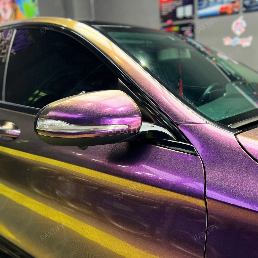 Color Shift Glitter Gray Purple Vinyl Wrap