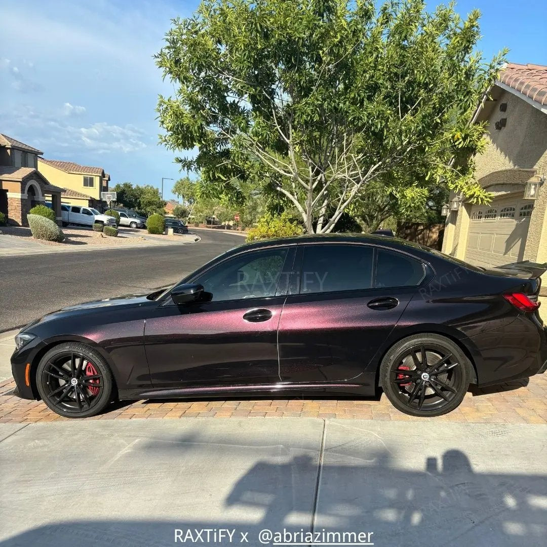 Color Shifting Red Color Shift Glitter Starry Black Red Vinyl Wrap – RAXTiFY