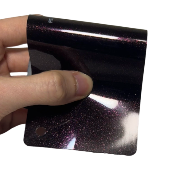 Color Shift Glitter Starry Black Red Vinyl Wrap Film