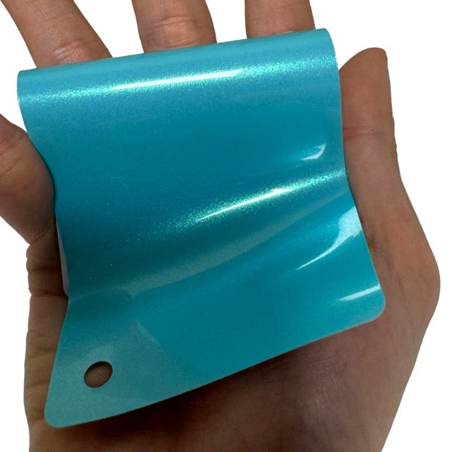 Color Shift Glitter Tiffany Blue Car Wrap swatch card