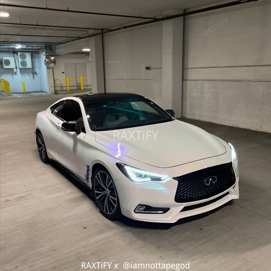 Color Shift Glitter White Blue Vinyl Wrap Paint