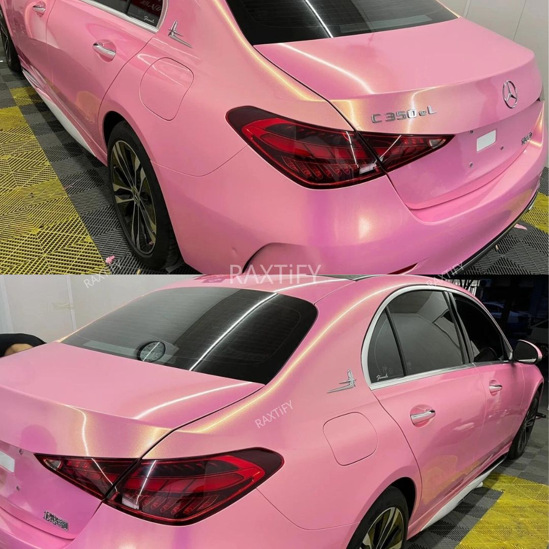 Color Shift Gloss Diamond Gold Pink Vinyl Wrap