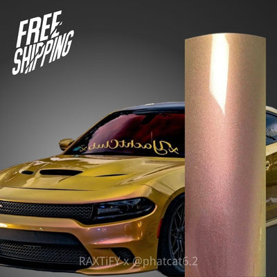 Color Shift Lemon Peach Vinyl Wrap