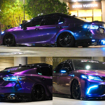 Color Shift Nebula Blue Purple Vinyl Wrap toyota