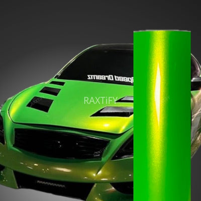 Color Shift Neon Gold Green Vinyl Wrap