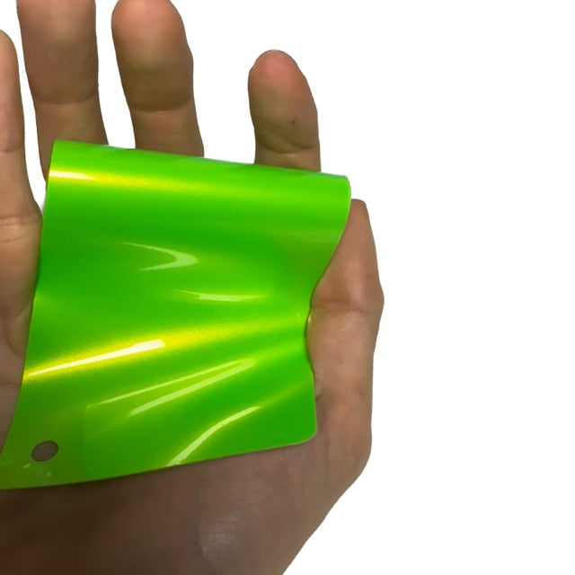 Color Shift Neon Gold Green Vinyl Wrap swatch book