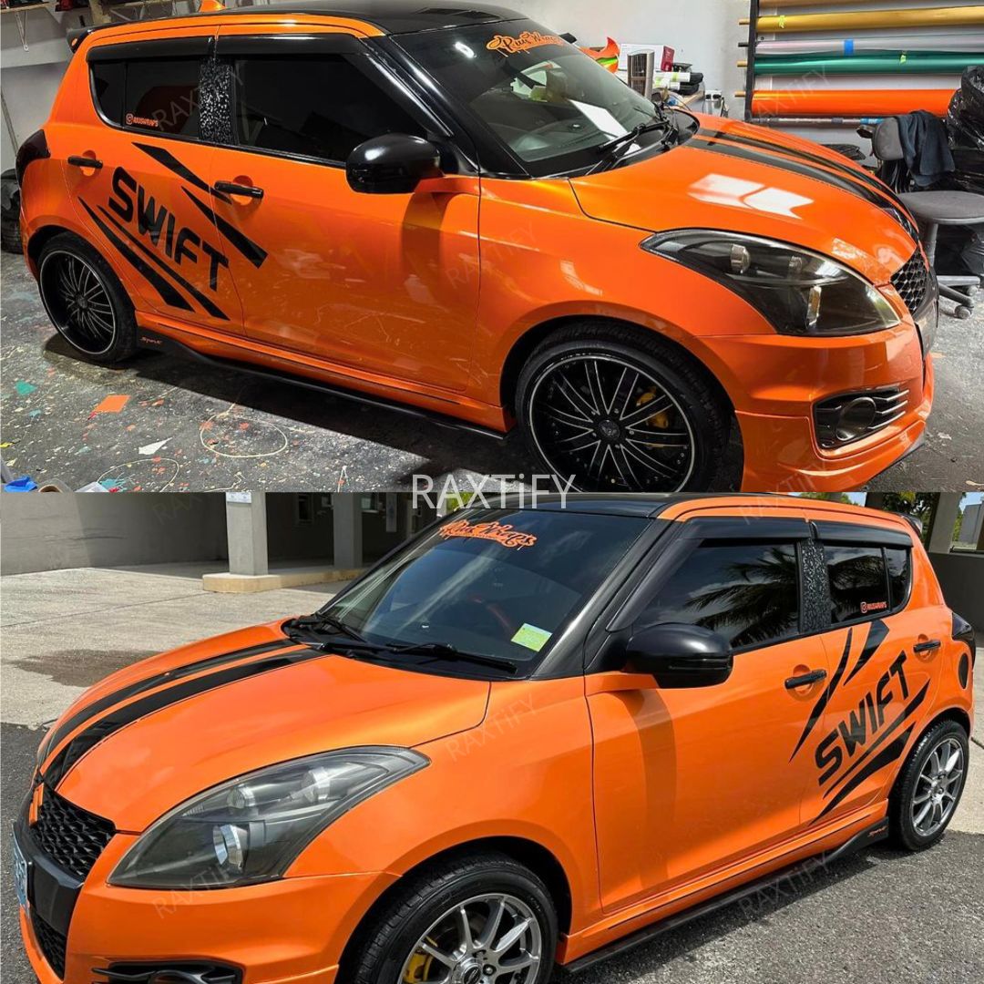 Color Shift Neon Gold Orange Vinyl Wrap