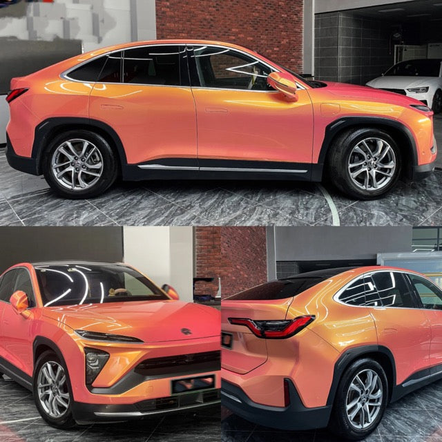 Color Shift Neon Gold Pink Car Wrap