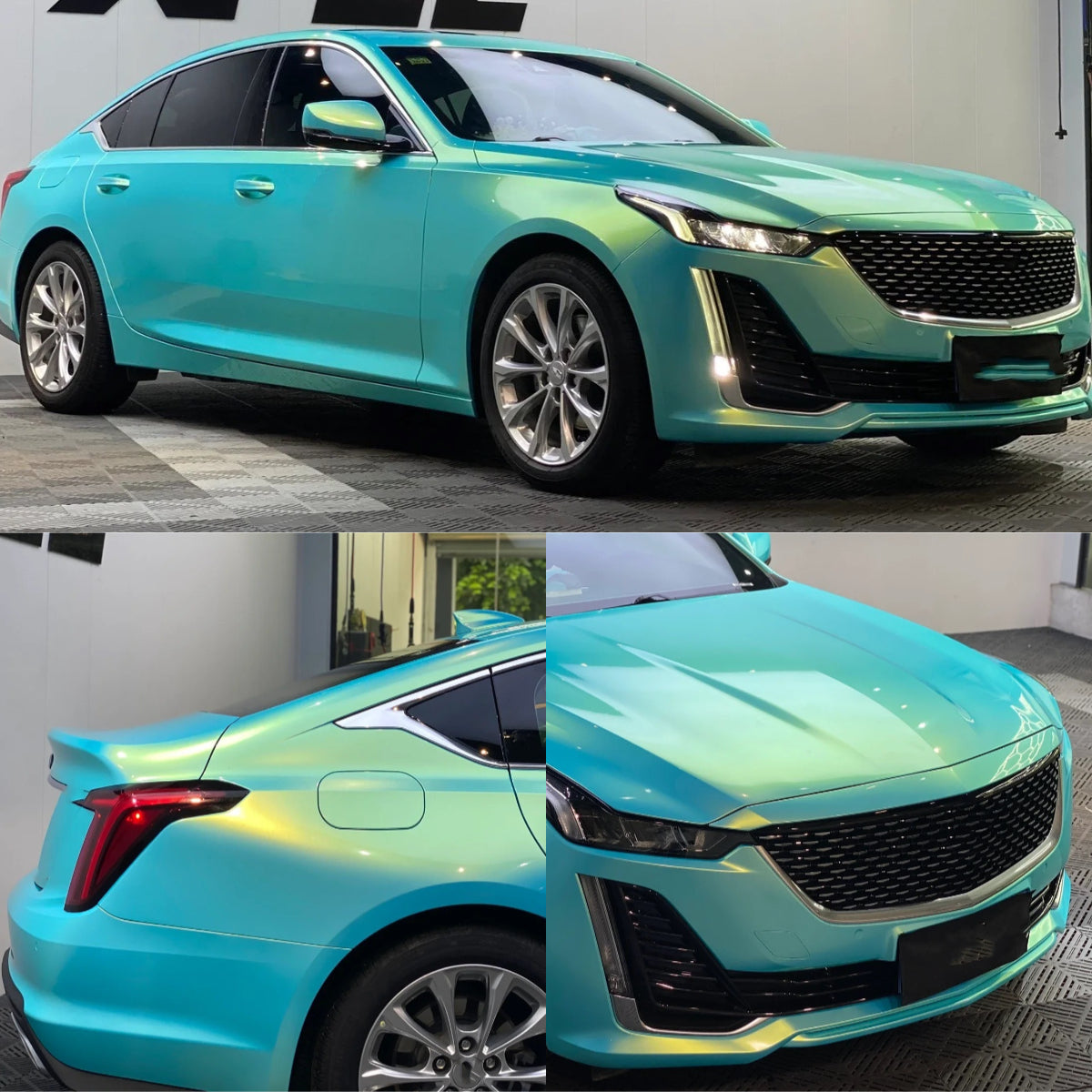 Color Shift Neon Ice Blue Vinyl Wrap