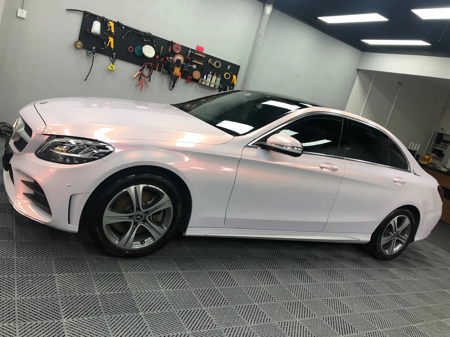 Color Shift Pink White Car Vinyl 