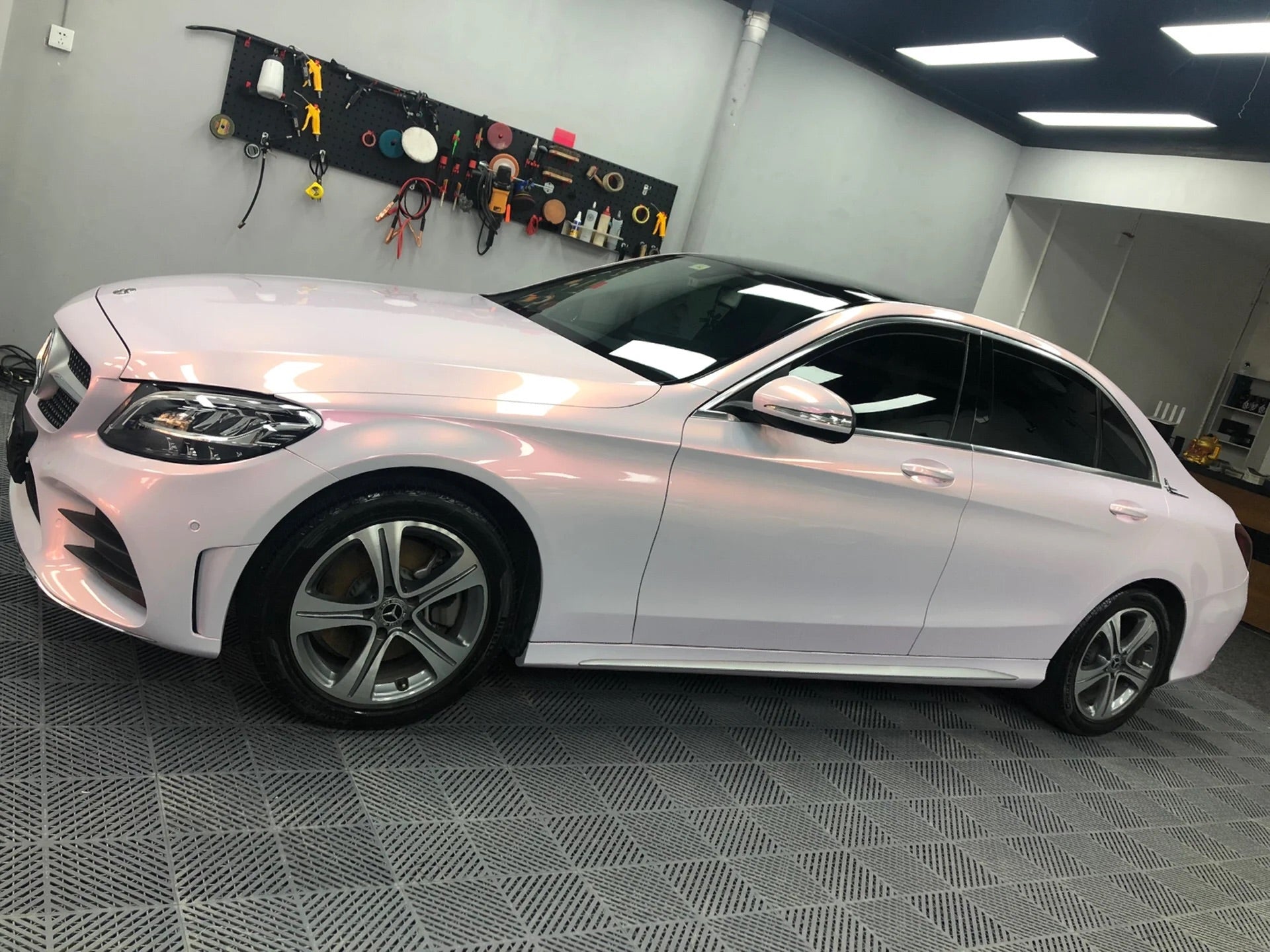 Color Shift Pink White Car Vinyl 