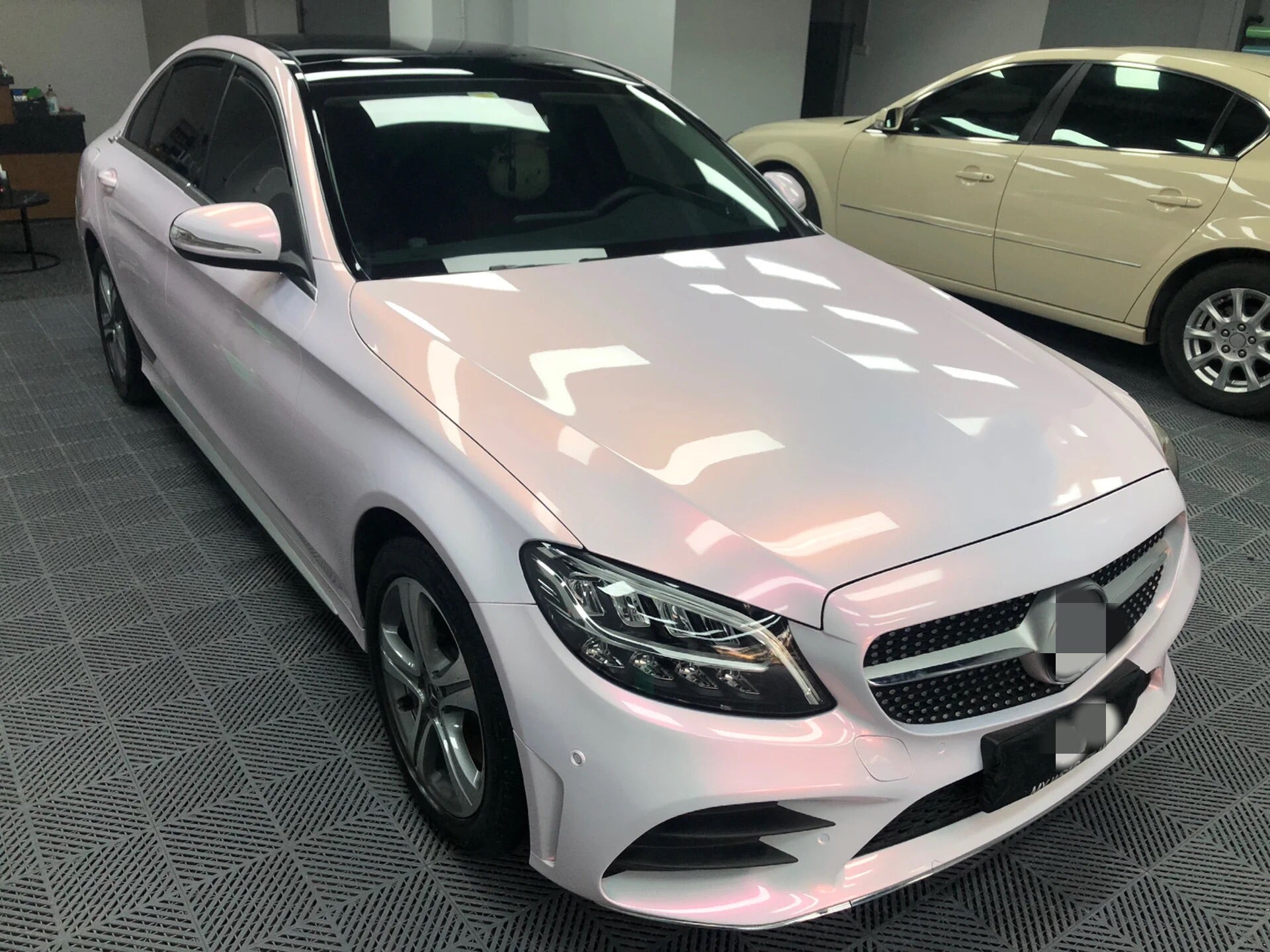 Color Shift Pink White Car Vinyl 