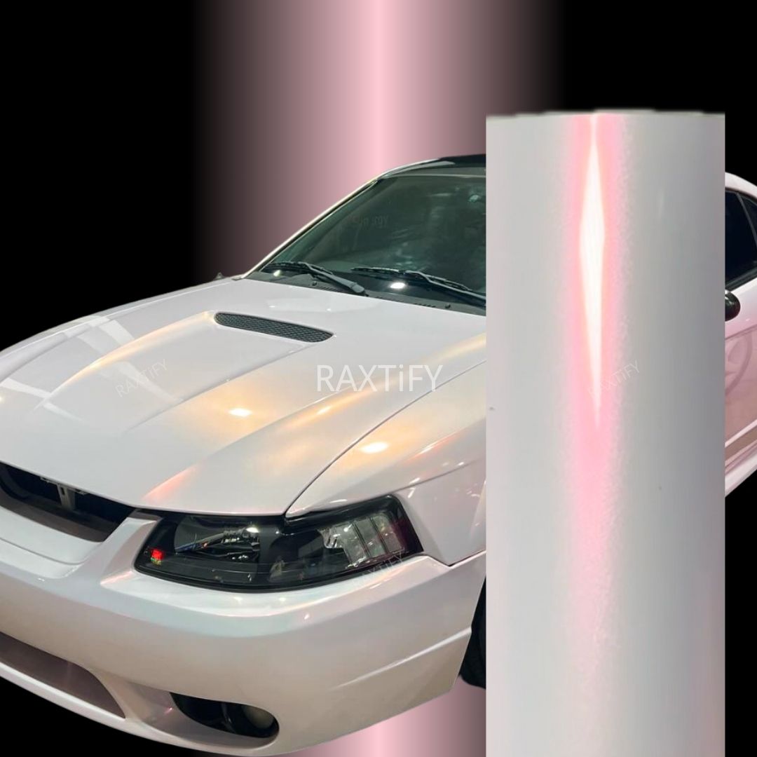 Color Shift Pink White Vinyl Wrap