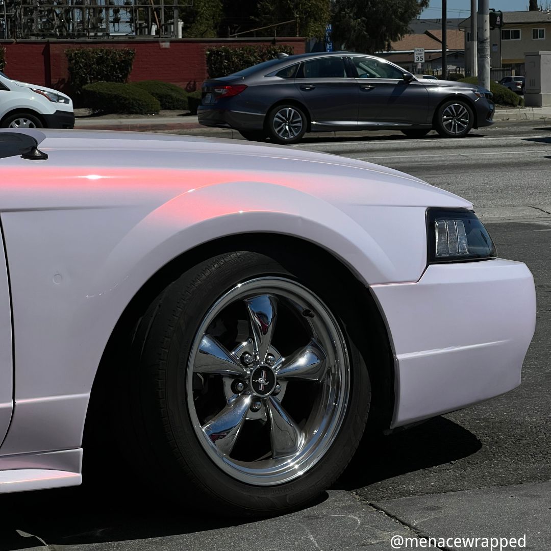 Color Shift Pink White Vinyl Wrap Car