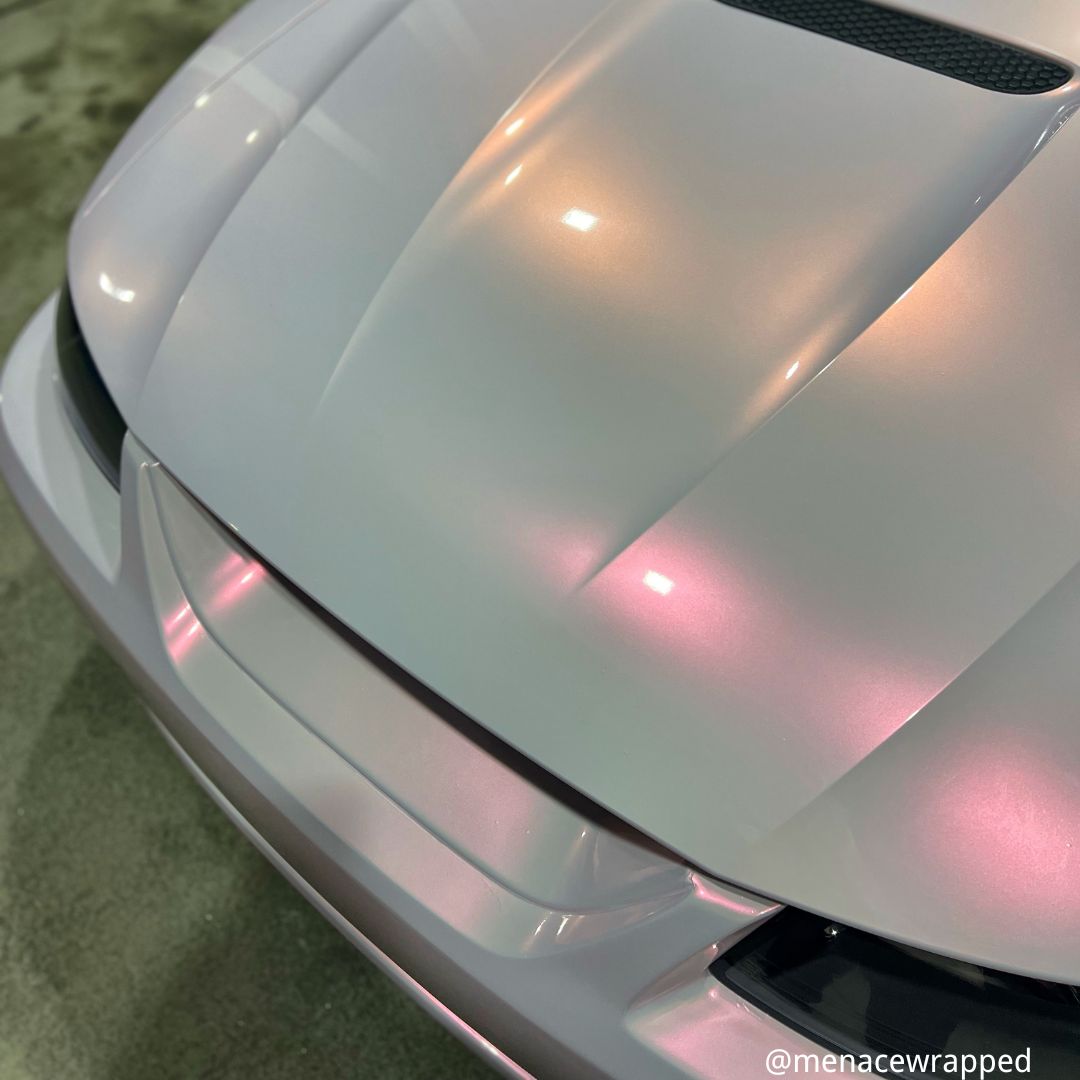 Color Shift Pink White Vinyl Wrap Car