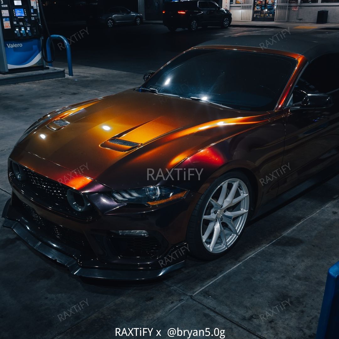 Color Shift Rainbow Drift Black Red Vinyl Wrap Car