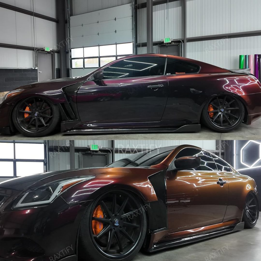 Color Shift Rainbow Drift Black Red Vinyl Wrap