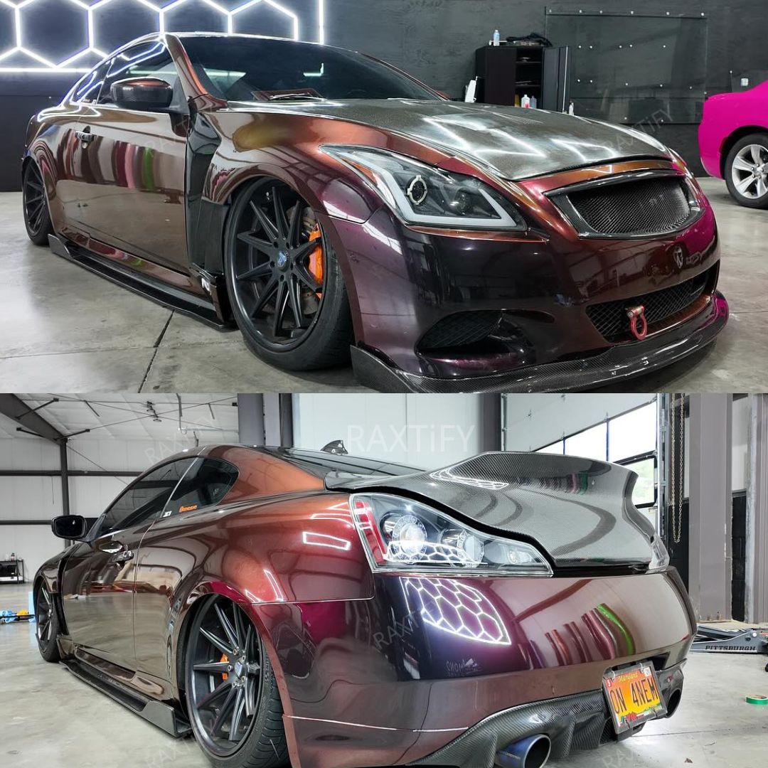 Color Shift Rainbow Drift Black Red Vinyl Wrap