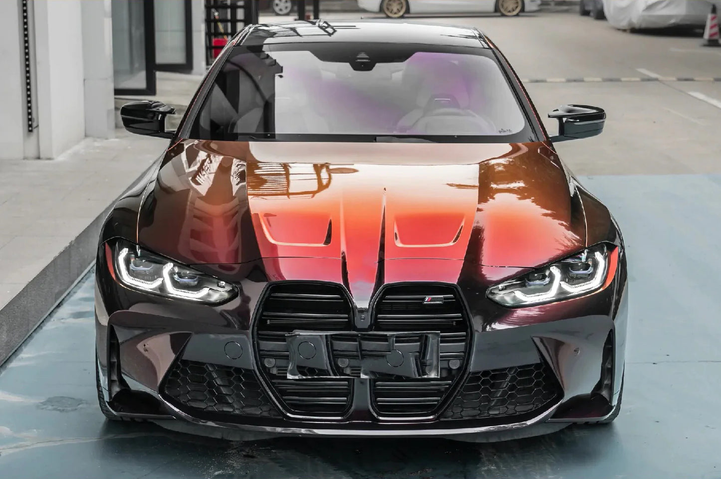 Color Shift Rainbow Drift Black Red Vinyl Wrap