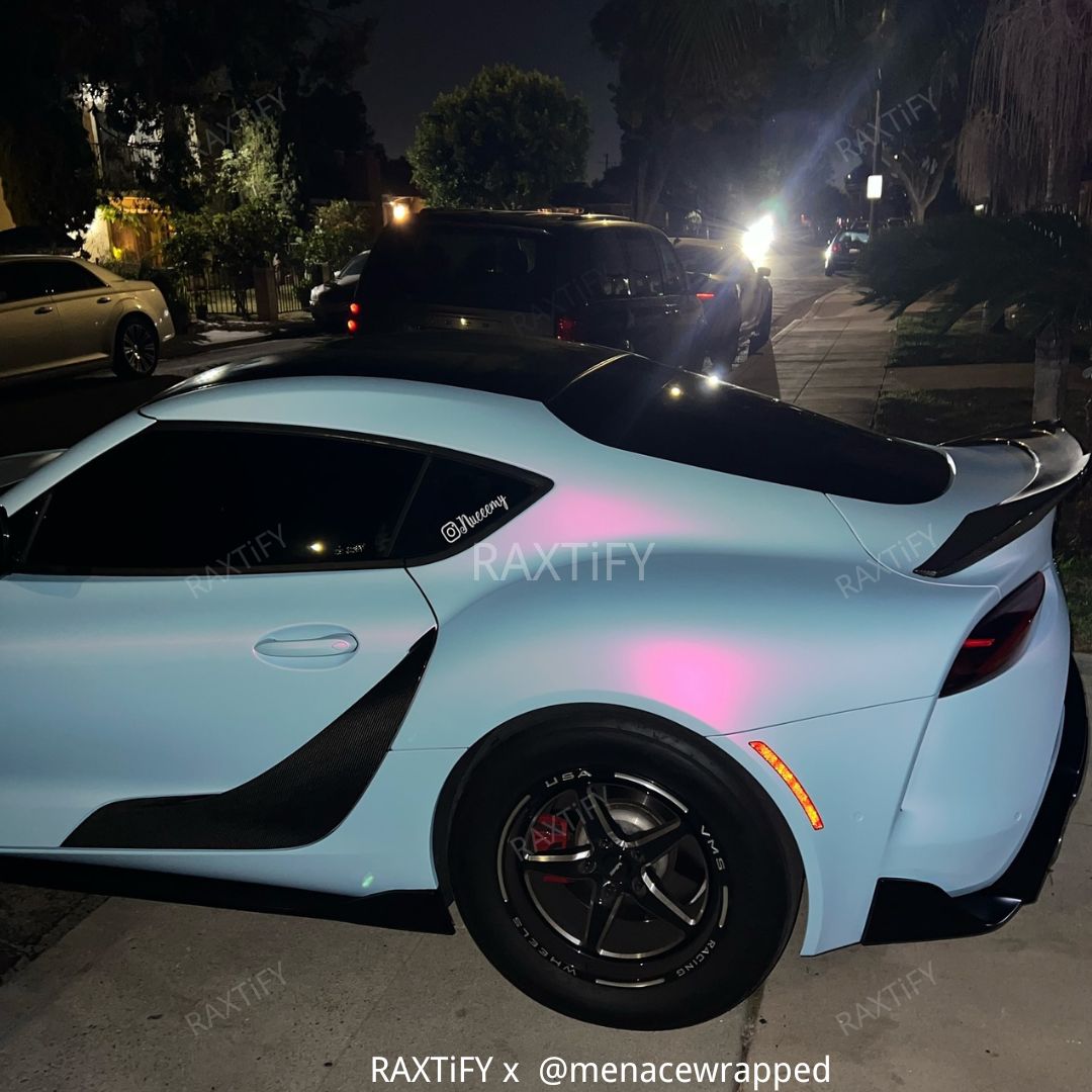 Color Shift Satin Chameleon Blue Vinyl Wrap Car
