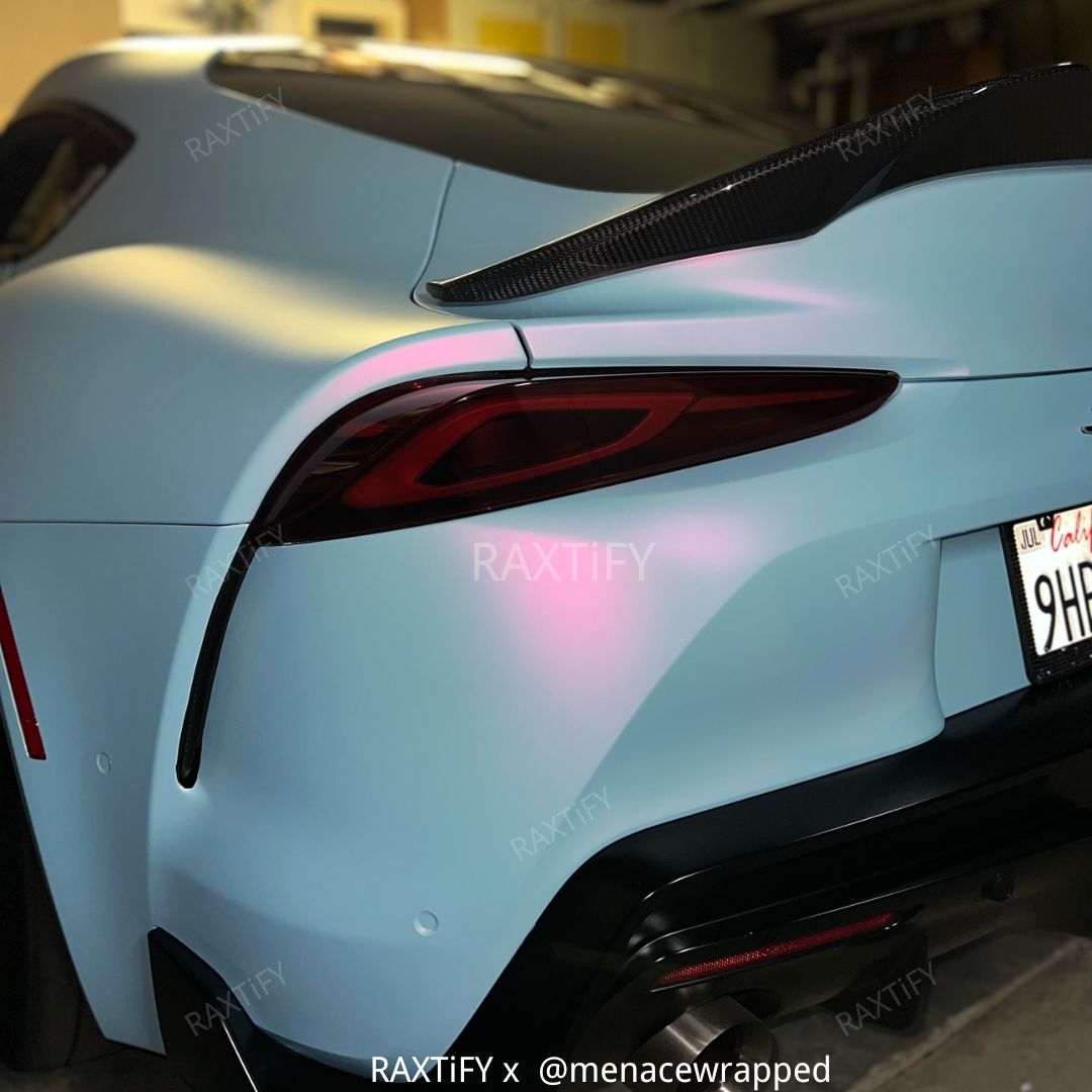 Color Shift Satin Chameleon Blue Vinyl Wrap Car
