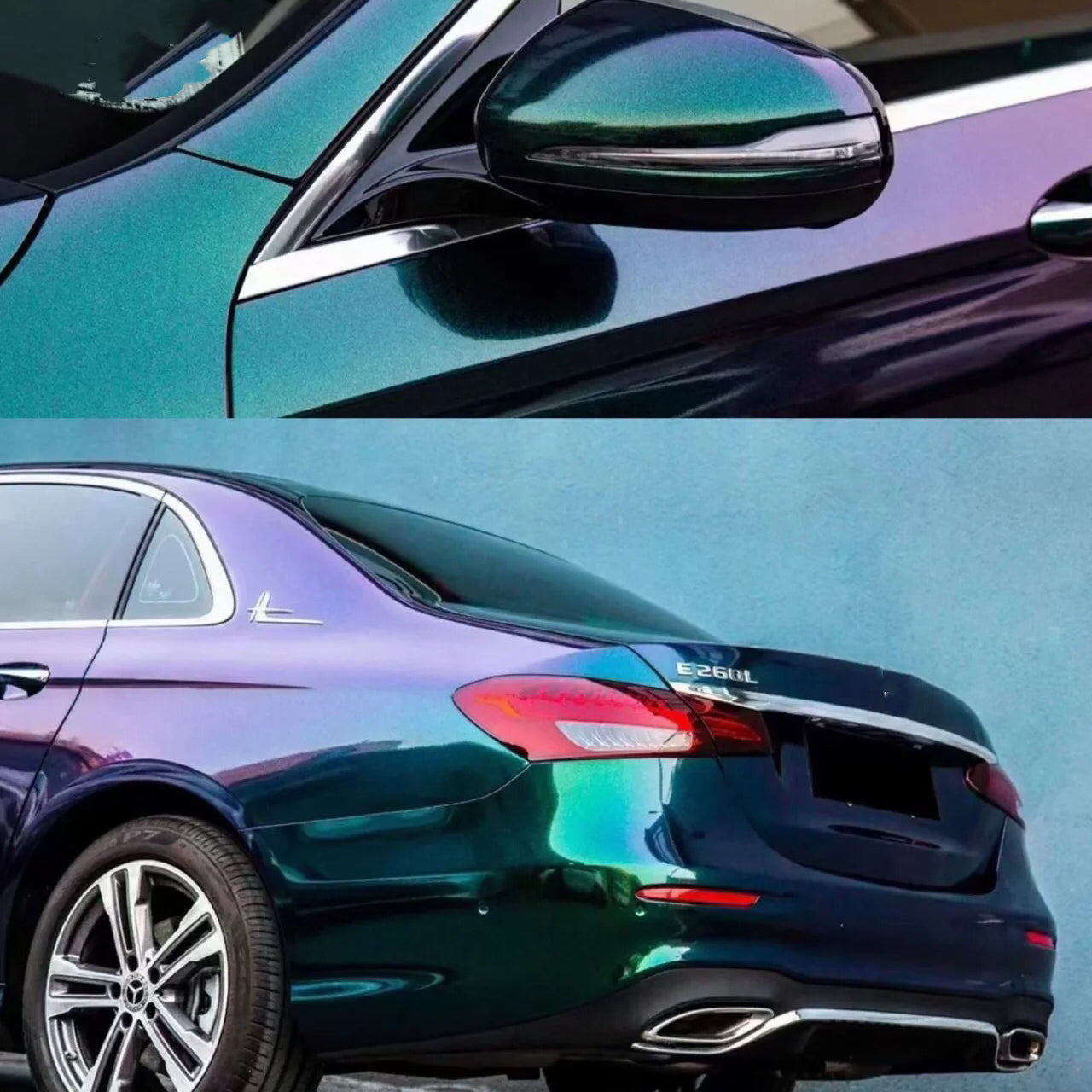 Color Shift Shiny Purple Green Vinyl Wrap
