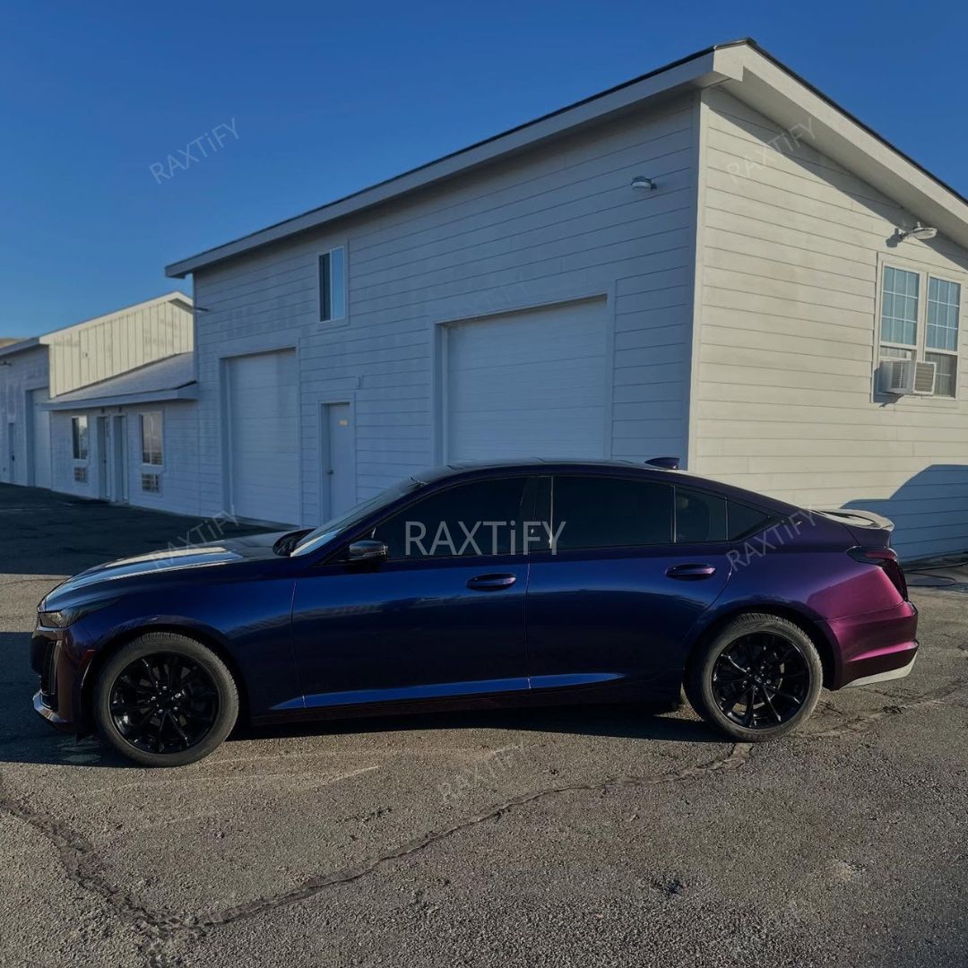 Color Shift Spectrum Gold Blue Vinyl Wrap dodge