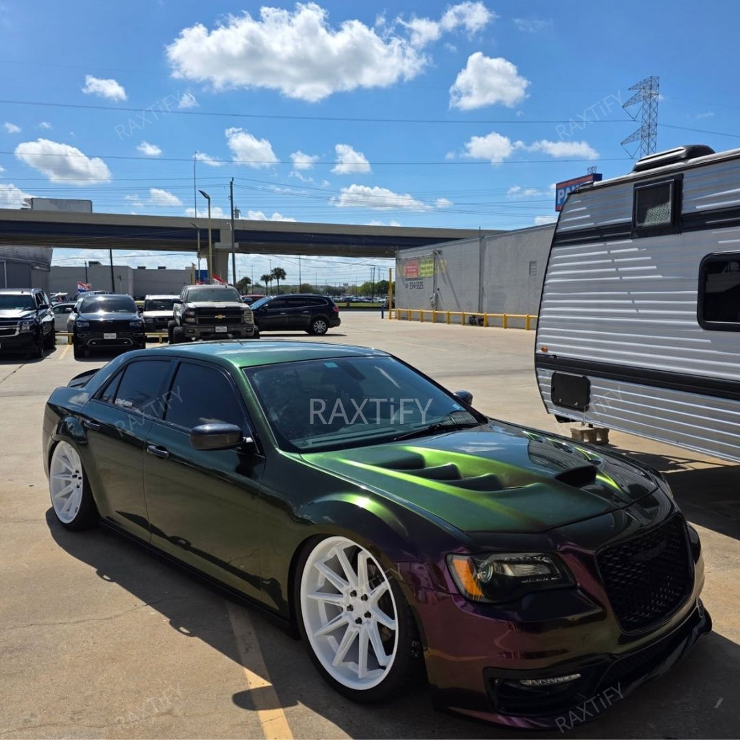 Color Shift Spectrum Green Gold Vinyl Wrap full look