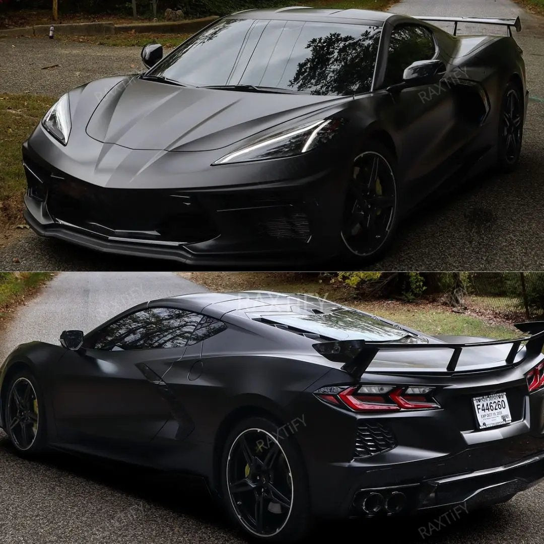 Corvette Matte Satin Black Vinyl Wrap