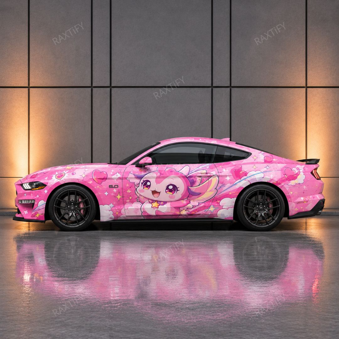 Custom Pink Kawaii Creature Vinyl Wrap