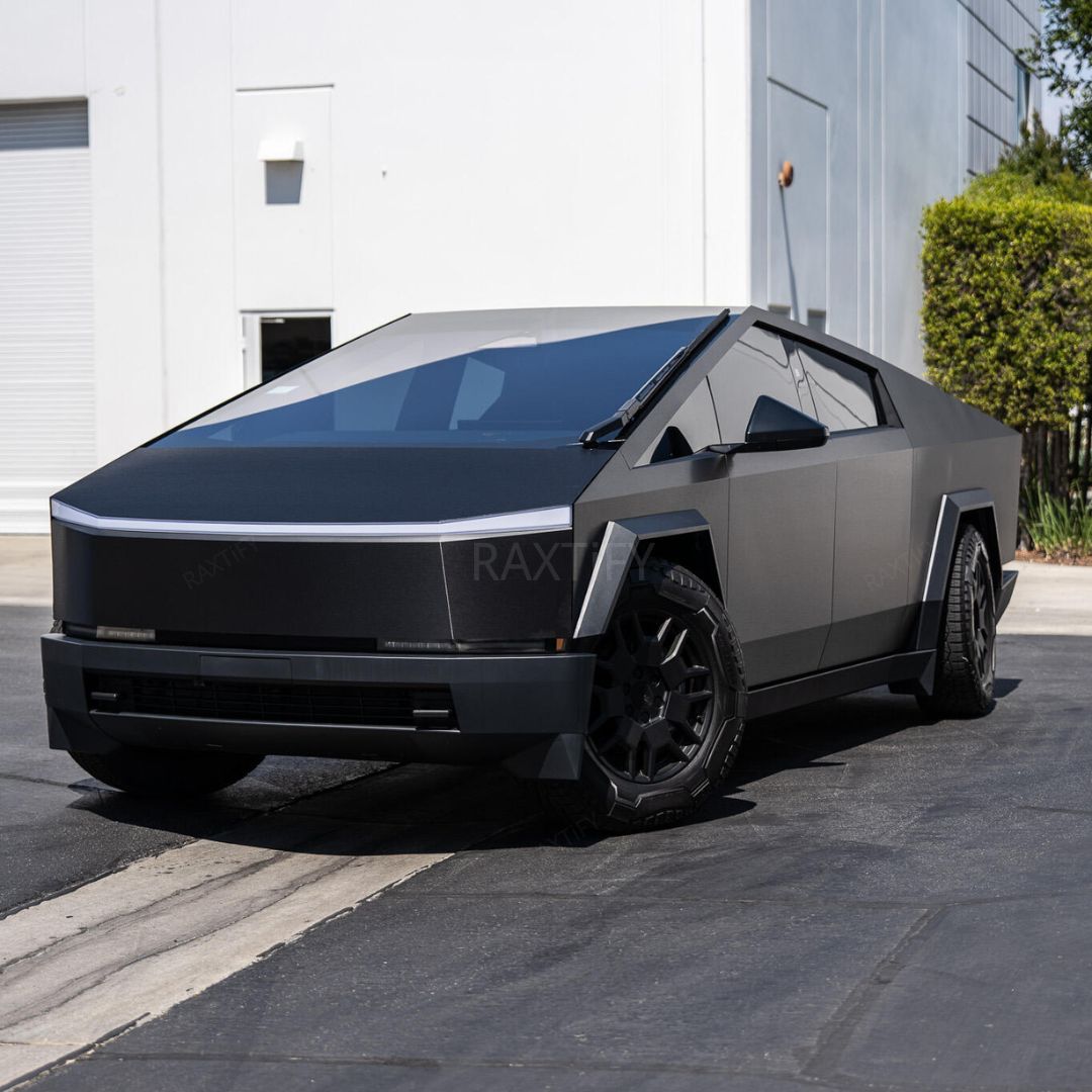 Cybertruck in Satin Brushed Black Vinyl Wrap